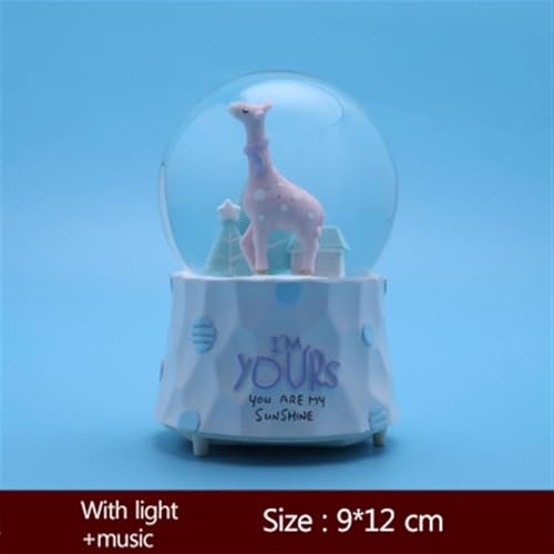 Globo de nieve musical de jirafa para regalo navideño 4