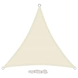 EUGAD Sonnensegel dreieck 5x5x5m Sonnenschutz 200g/m² Garten Balkon Terrasse HDPE Wetterschutz atmungsaktiv Creme 0205ZYF