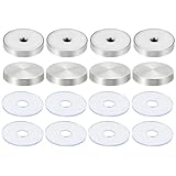 QUARKZMAN 8 Stück Abstandsschraubenkappen 30mm Durchmesser Edelstahl Abstandsstifte Zubehör Glasbefestigung Mit 8 Gummidichtungen Für Acrylrahmen Werbetafeln Verbindung Silber