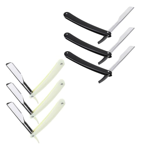 Ipetboom Beard Shaper Tool 6pcs Manual Beard Shaver Men Razor Vintage Razor Manual Shaver for Men