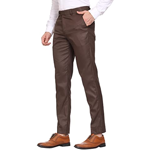 Image of MALENO Men's Diamond Textured Regular Fit Trouser | Soft and Breathable Fabric | Trousers for Office, Party