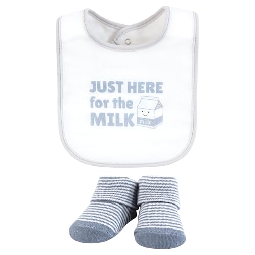 Hudson Baby Unisex BabyCotton Bib and Sock Set4