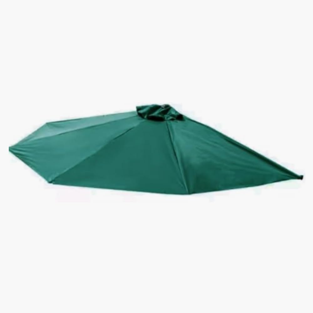 2.7m Copertura di Ricambio per Ombrellone 5 Stecche Telo di Ricambio per Ombrellone per Patio Esterno，Tessuto di Ricambio per Ombrellone A Mezzaluna(Green)