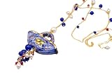 argento 925 Collana Coffa Ceramica di Caltagirone Giada Blu Borgogna Perle Argento  Collana artigianale siciliana