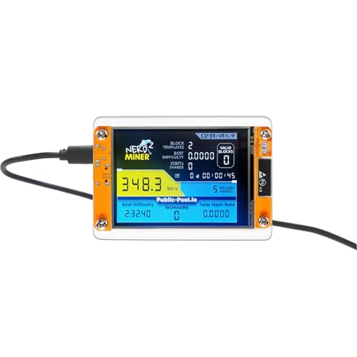 Nerd Miner One Shot Solo Miner with Mini 2.8in Smart Display Hashrate Up to 350KH/s Quiet and Easy to Set up Fit for Demonstration and Entertainment & Education As a Gift