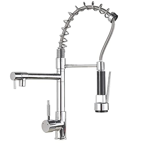 Saeuwtowy Grifo Cocina Para Fregadero 2 Salidas Con Ducha Extraible 360 Rotación Grifo Muelle Profesional De Cocina Y Lavabo Fría Caliente Alternativa,Dos Tipos De Chorro,Color Plateado R3 8 Saeuwtowy Grifo Cocina Para Fregadero 2 Salidas Con Ducha Extraible 360 Rotación Grifo Muelle Profesional De Cocina Y Lavabo Fría Caliente Alternativa,Dos Tipos De Chorro,Color Plateado R3 8