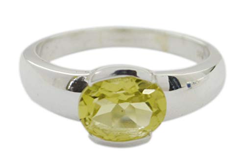 Bague quartz citron argent 925 véritable bijou RIYO
