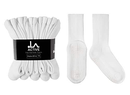 Image of LA ACTIVE Non Slip Yoga Grip Socks - Barre Ballet Pilates Athletic Socks for Men and Women
