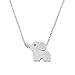 18k Plated Stainless Steel Elephant Animal Lucky Elephant Necklace Everyday Jewelry (Silver)