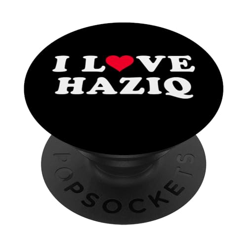 J'aime Haziq, nom Haziq correspondant à la petite amie et au petit ami Haziq PopSockets PopGrip Interchangeable