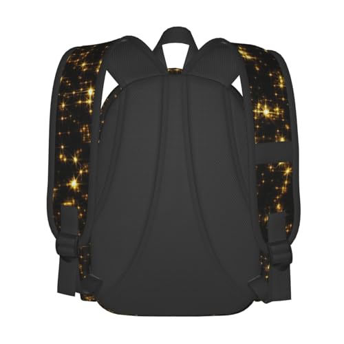 Sac à dos d'école noir doré filles garçons voyage décontracté - 4