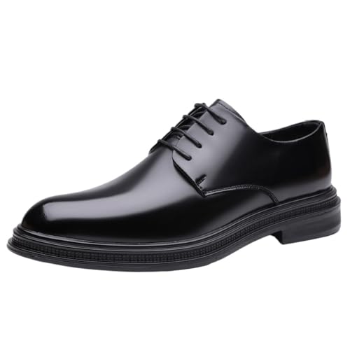 Men's British Style Formal Oxford Shoes Platform Sole Wedding Groom Shoes Business Dress Leather Shoes Wide Width Casual Youth