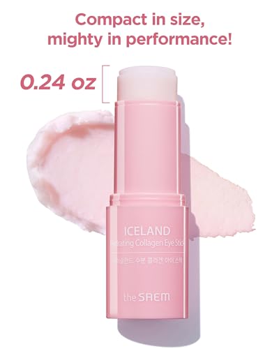 The SAEM Iceland Hydrating Collagen Eye Stick 0.24oz - Anti-wrinkle Moisturizing Eye Balm for Saggy Skin – Under Eye Treatment - Balm to Smooth Skin Texture - Rose Scent - Thumbnail 3