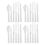 AUEAR, 4 Sets 24 Pack Plastic Spatula Palette Knives Thin and Flexible Art Knife Tools Six for Oil...