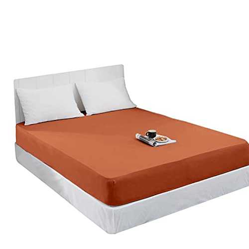 Spannbettlaken Jersey Spannbetttuch 100% Baumwolle Bettlaken Spannbettuch Laken 28 Farben, Größe:70 x 140 cm, Farbe:Hellbraun