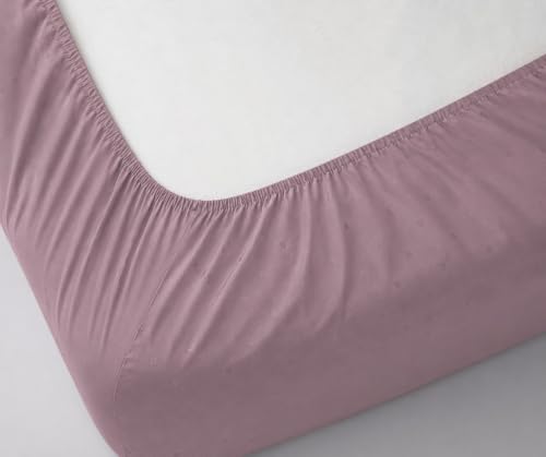 Image of RD TREND Premium Elastic Fitted Solid Bedsheet for Double Bed King Size(78x72x8 Inches) with 2 Pillow Covers Size (18x28 Inches) Color-Mauve Rose