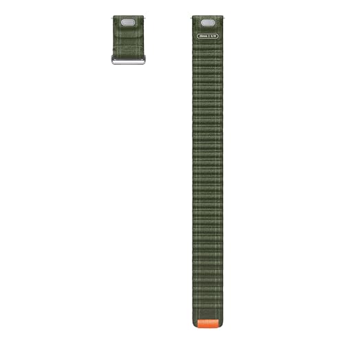 Image of SAMSUNG Galaxy Watch 7, 6, 5, 4 Series Fabric Band, Nylon, Smartwatch Replacement Strap for Men and Women, One Click Attachment, Small /Medium, ET-SVL30SKEGUJ, Green