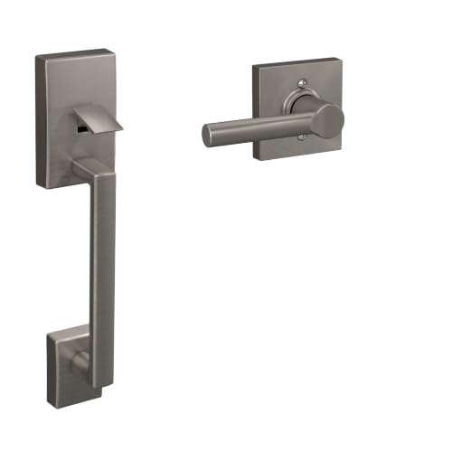 Image of SCHLAGE Century Lower Half Entry Handleset, Broadway Lever, Satin Nickel