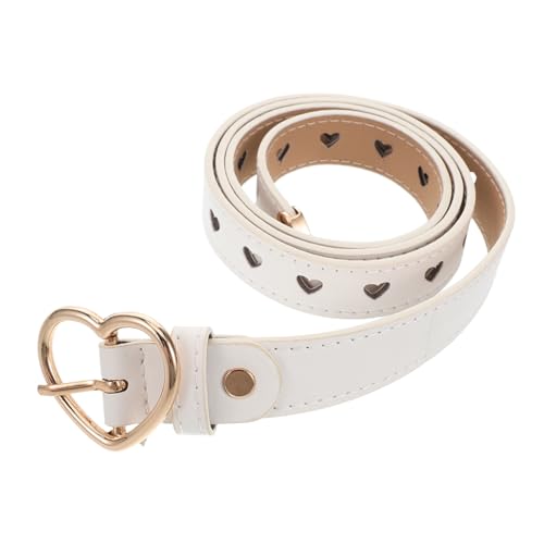 Heart Buckle Belt Stylish Hollow Design Adjustable Durable PU Material for Dresses and Casual Outfits Fashion Statement Accessory