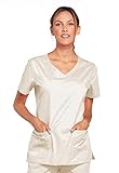 Cherokee Women's Workwear Scrubs Core Stretch V-Neck Top, Khaki, Small