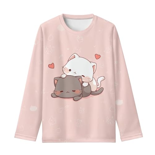 Image of WELLFLYHOM Long Sleeve T-Shirt for Boys Girls 3-16 Years Old Tee Tops Crewneck Pullover Shirts Fall Outfits