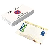 Falkenhorn Lustige 200 Euro Parkkarten 50er-Pack – Humorvolle Fake Strafzettel für Falschparker – Witzige Spaßartikel & Geschenkidee für Autofahrer, wetterfest, Made in Germany, Auto Gag Karten