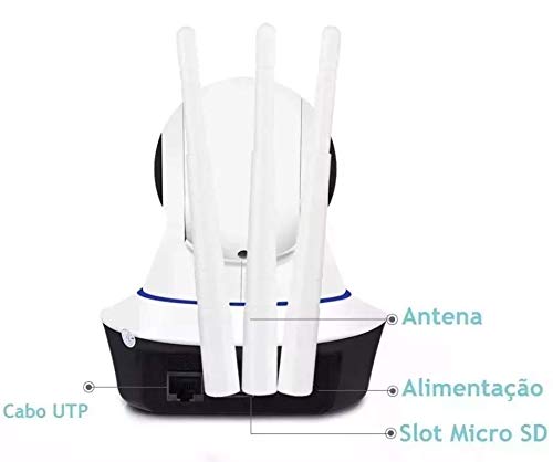 Câmera de Segurança Ip 3 Antenas Wireless Sem Fio WI-FI HD