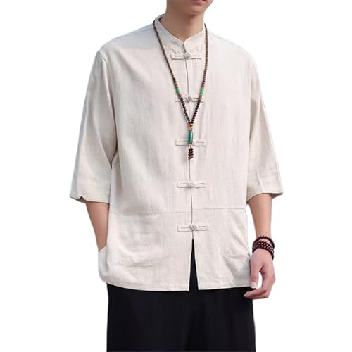Chemise style chinois homme manches courtes été grande taille ample