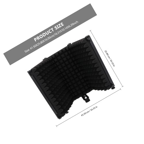 Bouclier isolation microphone noir à trois panneaux en alu - 2