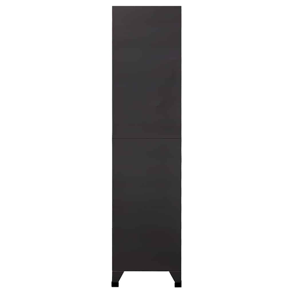 Schließfachschrank Anthrazit 15 Fächer, Metallschrank aus Stahl 90x40x180 cm, Stabiler Spind für Büro, Schule und Fitnessstudio, Wertfachschrank mit Lüftungsschlitzen