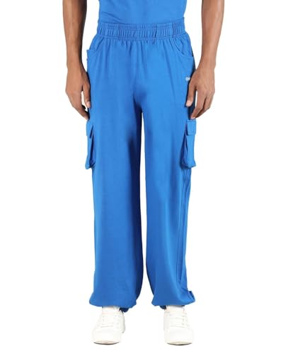 Image of CHKOKKO Men's Baggy Track Pants for Gym Workout Running Casual Wear Sports Lower with Pockets Adjustable Drawstring Waist Lightweight Quick Dry Activewear Fitness
