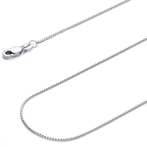 14k Yellow Gold Solid Box Link Chain 0.65mm Necklace with Lobster Claw Clasp, Jewelry Gift for Women Men