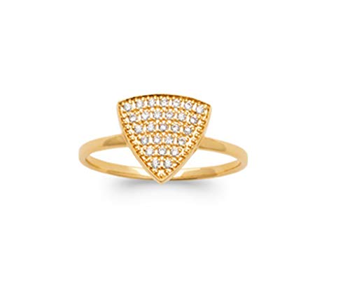 Bague en Plaqué Or avec Triangle de Strass, Éclat Durable Tata Gisèle