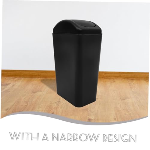 Caneca de basura rectangular con tapa negra 1 ml miniatura 3