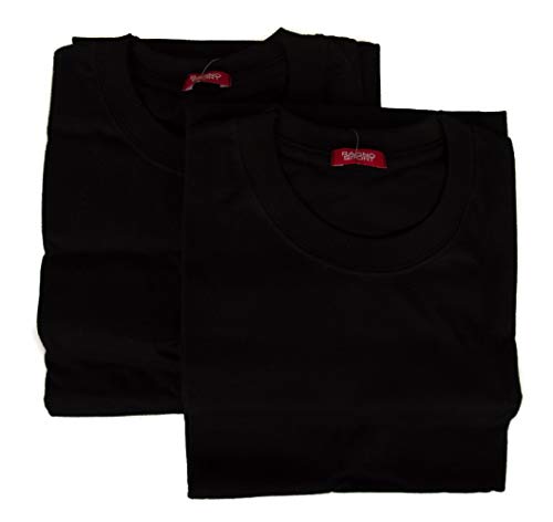 RAGNO SPORT Paquete 2 t-Shirt Hombre algodón Camiseta de Manga Corta Cuello Redondo bipack Articulo 601415, 020B Nero, 3-Terza (EU S - F 2 - USA XS - GB 32)