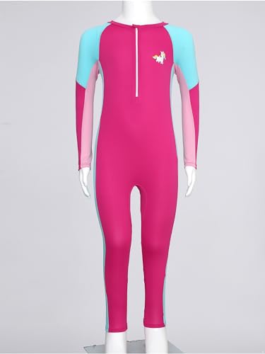 Hedmy Kids Swimsuit Full Body Sunsuits Youth Girl's One Piece Water Sportswear Long Sleeve Rush Guard Swimwear3