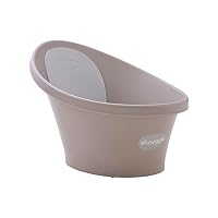 Shnuggle Baby Bath Tub Featuring Ergonomic Bum Bump Support, Soft Foam Backrest and an Integrated Plug. A Compact, Space-Saving Bathing Solution for Newborns up to 12 Months - Taupe