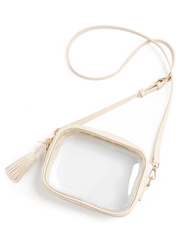 Yarnic Clear Bag Stadium Approved, PVC Transparent Crossbody Purse Small Clear Crossbody Bag with Adjustable Shoulder Strap