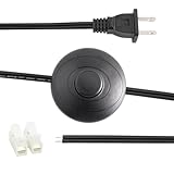 Asjeumt 6ft Foot Light Switch, Black Floor Lamp Switches with Plug, Extension Cord Foot Tapper Pedal Light Switch, AC 125V Step ON Off Push Button, Replacement for DIY Christmas Tree Light Footswitch
