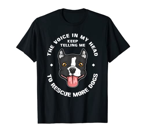 Voz de perro de rescate en mi cabeza adoptar un perro Camiseta