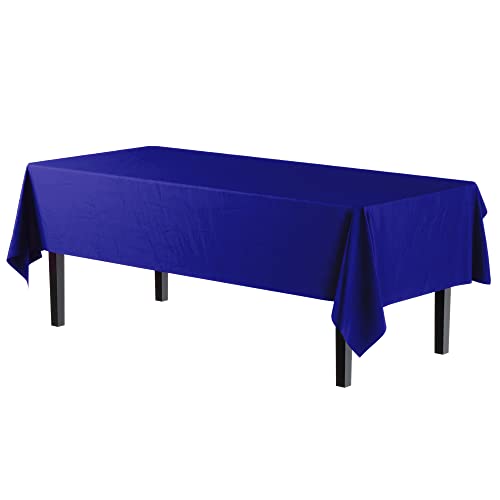 Exquisite-6-Pack-Premium-Plastic-Tablecloth-54in-x-108in-Rectangle-Plastic-Table-Cover-Navy