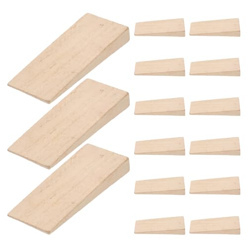 VALICLUD Coins de Réparation en Bois Dur pour Manches de Hache et Marteau, 15 Pièces Jaunes, Fines 1,3 Cm, Accessoires D’outillage Jardin pour Fendre Bois et Entretien des Outils à Main