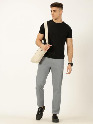 Image of Thomas Scott Men's | Solid | Light Weight | Breathable Fabric | Elasticated Waist | Mid Rise | Regular Fit | Cotton Blend | Drawstring | Chino Trouser | Pants