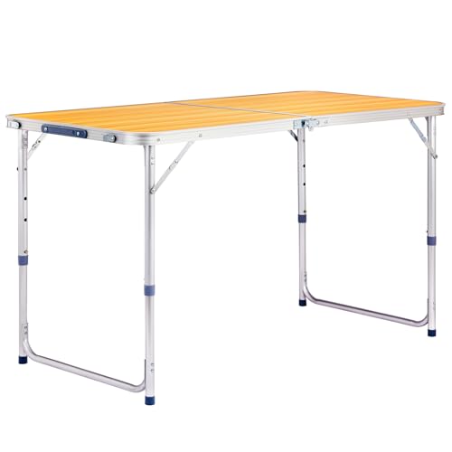 Table pliante multifonctions réglable hauteur 120 x 60 cm buffet camping