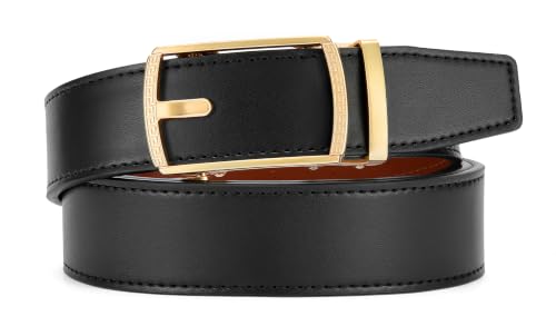 Image of CHAOREN Men's Leather Ratchet Belt - Customizable Fit (35mm)