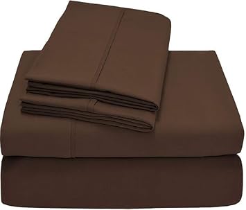 100% Pima Cotton Real 1500 TC 4-Piece Top Split Head Queen Sheets for Adjustable Beds, Designed for Sleep Number Beds- 28 Split from The Top, 15" Deep Pocket Fit - Chocolate