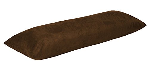 Lilymelo Luxury Faux Suede Body Pillow Cover with Zipper Enclosure 100% Micro Suede Fabric 21" x 55" (Chocolate)