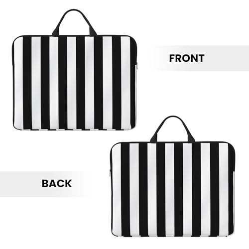 Funda protectora para laptop 14 pulg rayas blanco y negro miniatura 3