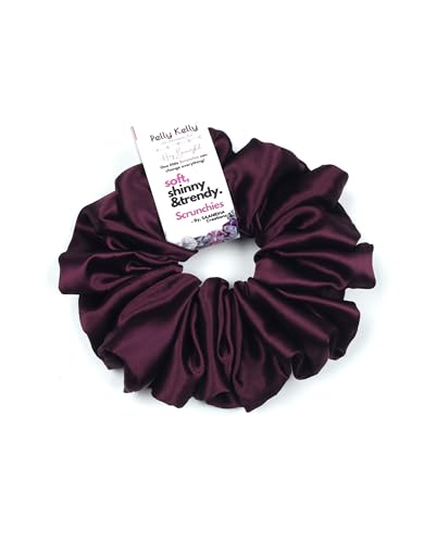 Image of Satin Scrunchies Hair Bands for Women | No-Damage Elastic Hair Ties for Ponytails & Buns | Fluffy & Stylish Rubber Bands | Extra Large Size | Pack of 5
