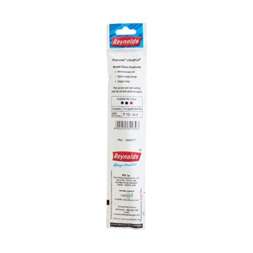 Bolígrafos de punta media que evitan borrones Reynolds Liquiflo de 1,0 mm con 20 unidades rojas 5